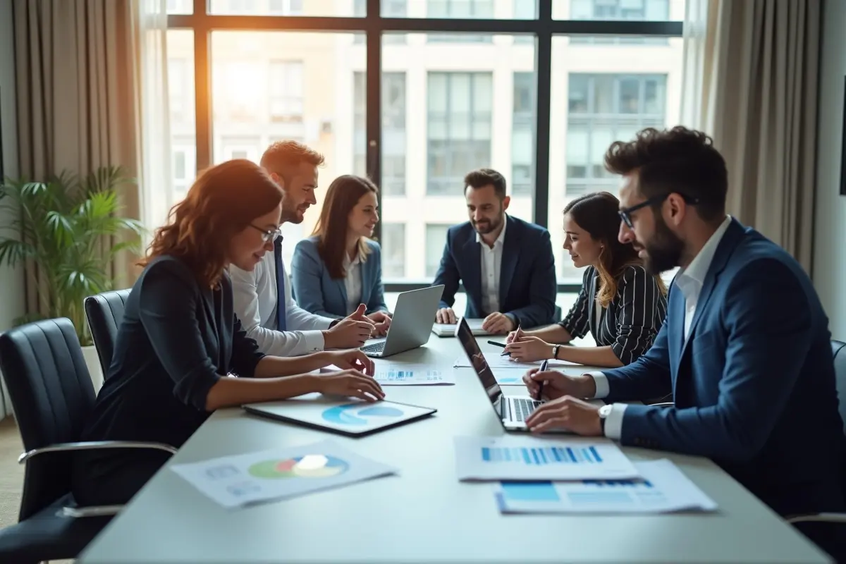 business team leveraging advanced technology for growth